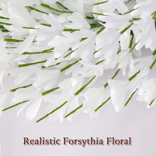 26 Inch Fall Wreath for Front Door, Autumn Thanksgiving Decor (White) in White, alternate view 3