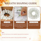 26 Inch Fall Wreath for Front Door, Autumn Thanksgiving Decor (White) in White, alternate view 7