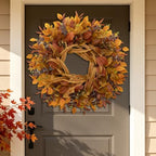 26 Inch Fall Wreaths for Front Door Eucalyptus Berry Wreath, alternate view 2