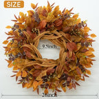 26 Inch Fall Wreaths for Front Door Eucalyptus Berry Wreath, alternate view 3