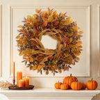 26 Inch Fall Wreaths for Front Door Eucalyptus Berry Wreath, alternate view 6