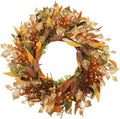26 Inch Fall Wreaths for Front Door, Gold Leaf Harvest Wreath, Farmhouse Autumn Wreath for Fall Decor in Fall