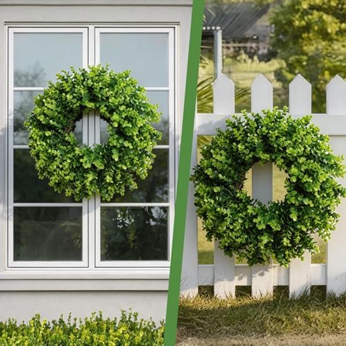 26 Inch Large Boxwood Wreaths for Front Door, alternate view 2