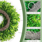 26 Inch Large Boxwood Wreaths for Front Door, alternate view 3
