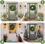 26 Inch Large Boxwood Wreaths for Front Door, alternate view 4