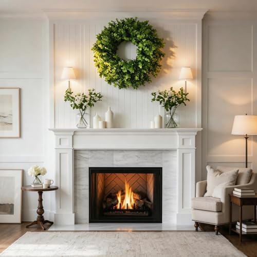 26 Inch Large Boxwood Wreaths for Front Door, alternate view 6