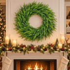 26 Inch Norfolk Pine Wreath, Christmas Front Door Decor