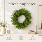26 Inch Norfolk Pine Wreath, Christmas Front Door Decor, alternate view 2