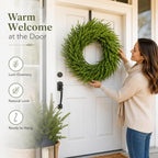 26 Inch Norfolk Pine Wreath, Christmas Front Door Decor, alternate view 5