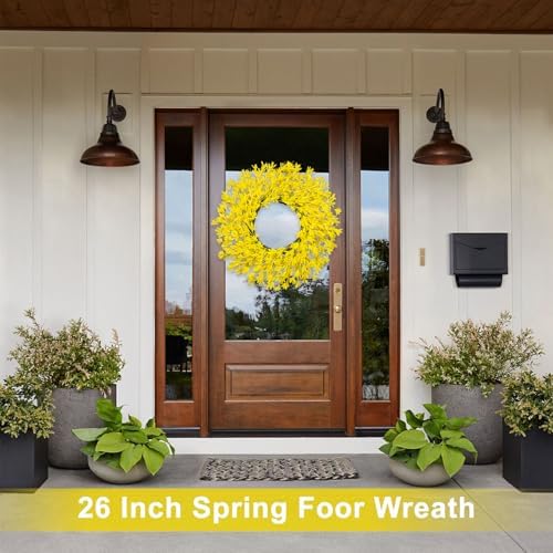 26 Inch Spring Wreaths for Front Door Large Spring Door Wreath Easter Valentines Wild Floral Summer Wreaths, alternate view 2