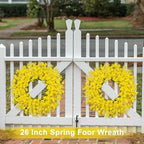 26 Inch Spring Wreaths for Front Door Large Spring Door Wreath Easter Valentines Wild Floral Summer Wreaths, alternate view 3