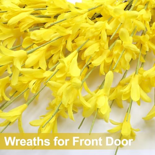 26 Inch Spring Wreaths for Front Door Large Spring Door Wreath Easter Valentines Wild Floral Summer Wreaths, alternate view 6