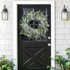 26 Inches Large Eucalyptus Spring Wreaths for Front Door, Artificial Greenery Summer Wreath with Berries White, alternate