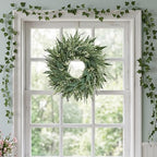 26'' Large Eucalyptus Wreaths for Front Door, Spring Summer Greenery Wreath with Babys Breath Flowers for, alternate view 4