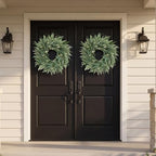 26'' Large Eucalyptus Wreaths for Front Door, Spring Summer Greenery Wreath with Babys Breath Flowers for, alternate view 5