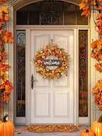 26'' Large Fall Wreaths for Front Door (Welcome Sign), alternate view 3