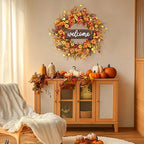26'' Large Fall Wreaths for Front Door (Welcome Sign), alternate view 4