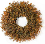 26'' Lush Fall Wreath for Front Door, Faux Autumn Boxwood Wreath Outdoor