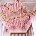 26 Pcs 3D Wisteria Tree Decor with 5 Mesh Panels, Pink in Pink