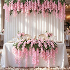 26 Pcs 3D Wisteria Tree Decor with 5 Mesh Panels, Pink in Pink, alternate view 5