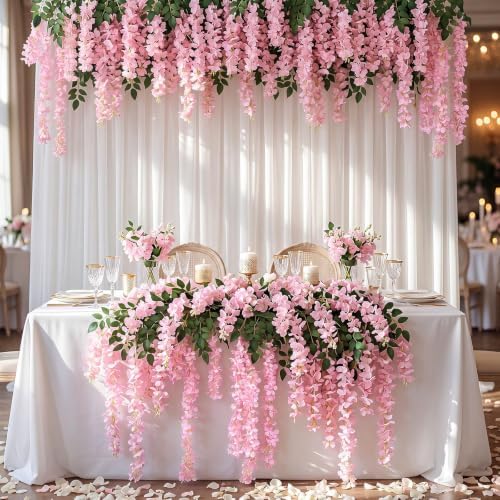 26 Pcs 3D Wisteria Tree Decor with 5 Mesh Panels, Pink in Pink, alternate view 5