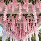 26 Pcs 3D Wisteria Tree Decor with 5 Mesh Panels, Pink in Pink, alternate view 6