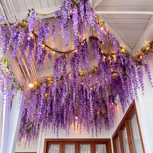 26 Pcs 3D Wisteria Tree Decor with 5 Mesh Panels, Purple