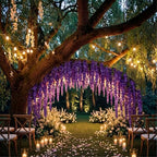 26 Pcs 3D Wisteria Tree Decor with 5 Mesh Panels, Purple, alternate view 4