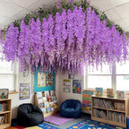 26 Pcs 3D Wisteria Tree Decor with 5 Mesh Panels, Purple, alternate view 5