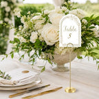26 PCS Gold Table Number Holders With Table Numbers 1-25 & Head Table Card, 8" Weighted Base Place Card Holders, alternate