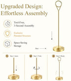 26 PCS Gold Table Number Holders With Table Numbers 1-25 & Head Table Card, 8" Weighted Base Place Card Holders, alternate