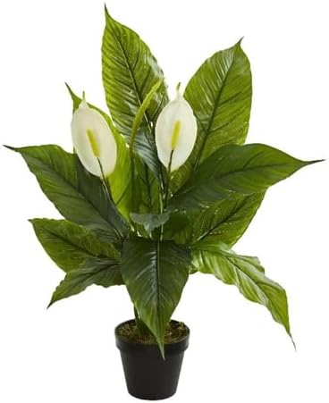 26” Spathiphyllum Artificial (Real Touch) Silk Plants Green