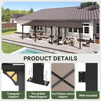 26’x10’ Gazebo with Aluminum Frame & Polycarbonate Panel, Black in Black, alternate view 3