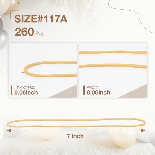 260Pcs Long Rubber Bands for Balloon Arch, Size #117A in Beige, alternate view 2