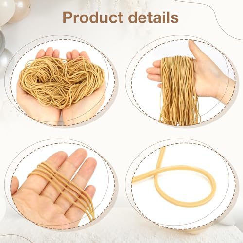 260Pcs Long Rubber Bands for Balloon Arch, Size #117A in Beige, alternate view 4