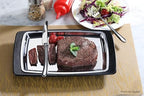 26672 Rectangular Stainless Steel Sizzling Platter with Insulated Holder, 11" x 7.25", Black (Pack of 12) in, alternate view