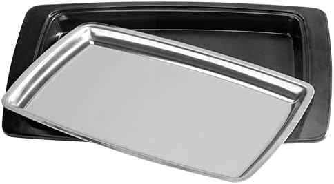 26672 Rectangular Stainless Steel Sizzling Platter with Insulated Holder, 11" x 7.25", Black (Pack of 12) in, alternate view