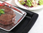 26672 Rectangular Stainless Steel Sizzling Platter with Insulated Holder, 11" x 7.25", Black (Pack of 12) in, alternate view