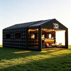 27×16×12Ft Black Inflatable Nightclub, Blow up Party Tent with Blower in 27×16×12Ft