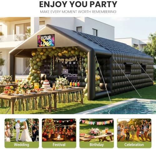 27×16×12Ft Black Inflatable Nightclub, Blow up Party Tent with Blower in 27×16×12Ft, alternate view 6
