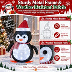 27.5-Inch Lighted Christmas Penguin for Outdoor Christmas Decorations, Pop-Up Penguin Yard Decor with 45 Cool, alternate view