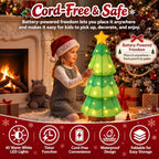 27.5-Inch Lighted Christmas Tree for Outdoor Christmas Decorations, Battery Operated Pop-Up Decor with 45 Warm, alternate