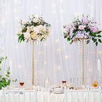 27.5in Flower Stand for Wedding Centerpieces for Tables - Metal Tall Floor vase with Acrylic Crystal, 4Pcs Gold, alternate