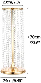 27.5in Flower Stand for Wedding Centerpieces for Tables - Metal Tall Floor vase with Acrylic Crystal, 4Pcs Gold, alternate