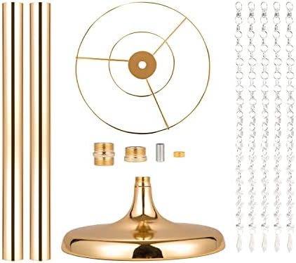 27.5in Flower Stand for Wedding Centerpieces for Tables - Metal Tall Floor vase with Acrylic Crystal, 4Pcs Gold, alternate