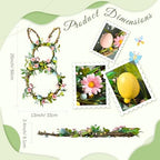 27" Easter Bunny Wreaths for Front Door, Easter Rattan Rabbit Decor with Eggs and Flowers, Spring Wreath with, alternate view