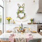 27" Easter Bunny Wreaths for Front Door, Easter Rattan Rabbit Decor with Eggs and Flowers, Spring Wreath with, alternate view