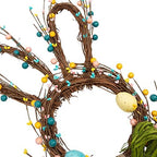 27 Inch Artificial Easter Wreath for Front Door Rabbit Wreath with Pastel Eggs and Mixed Twigs Spring Bunny with, alternate