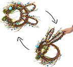 27 Inch Artificial Easter Wreath for Front Door Rabbit Wreath with Pastel Eggs and Mixed Twigs Spring Bunny with, alternate