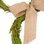 27 Inch Artificial Easter Wreath with Moss and Burlap Bow Spring Bunny Wreath for Front Door Easter Decorations, alternate